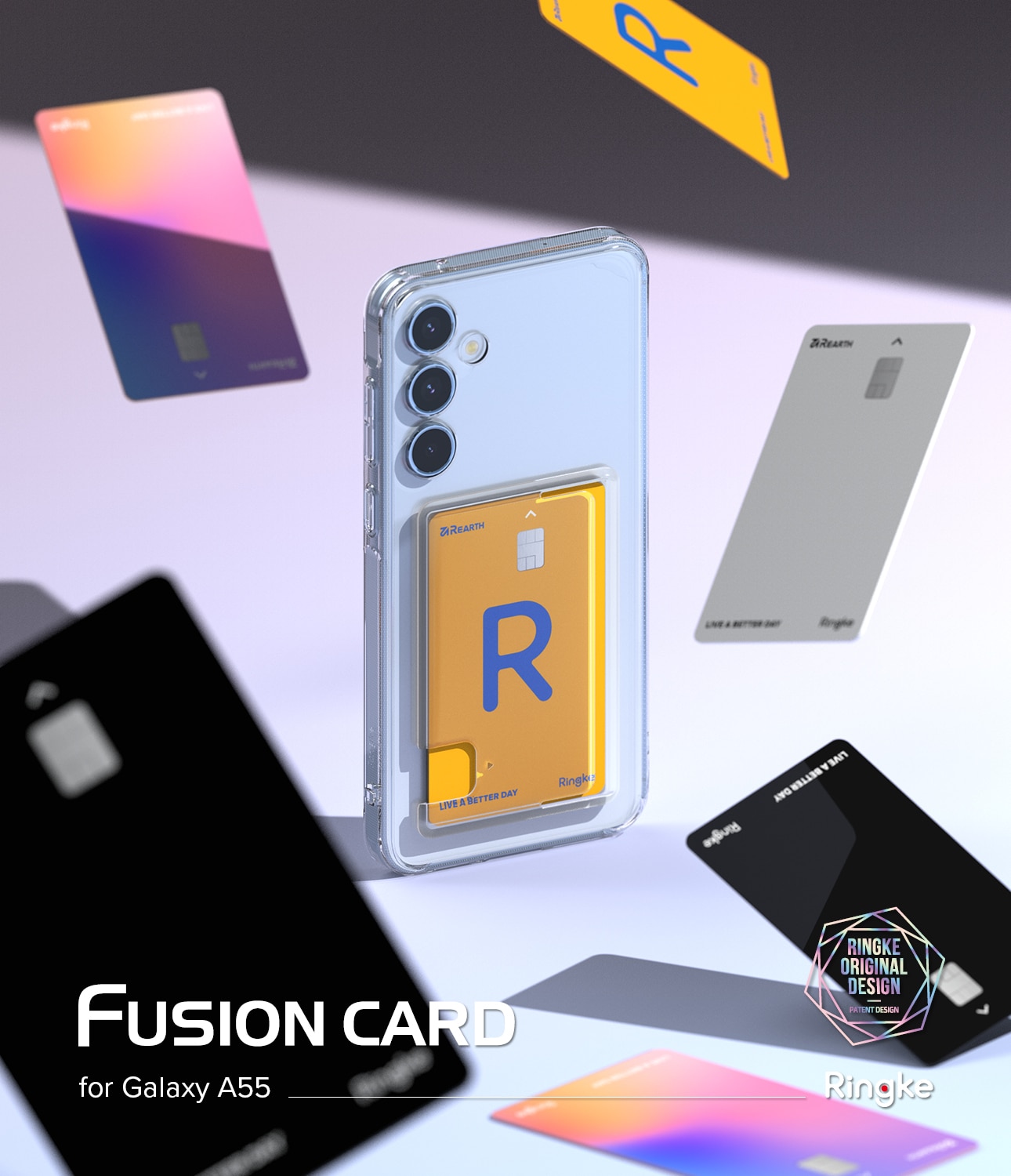 Funda Fusion Card Samsung Galaxy A55 transparente