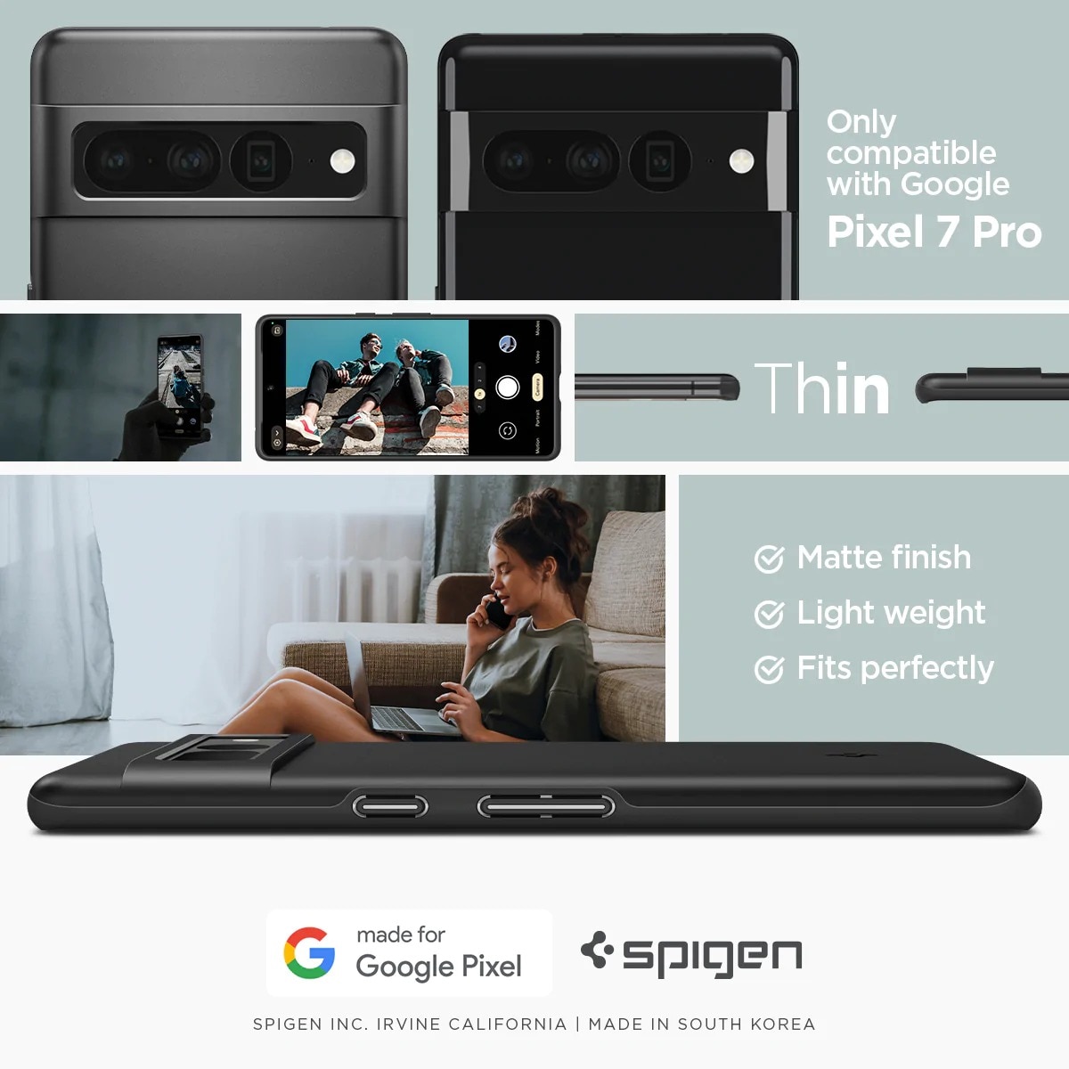 Funda Thin Fit Google Pixel 7 Pro Black