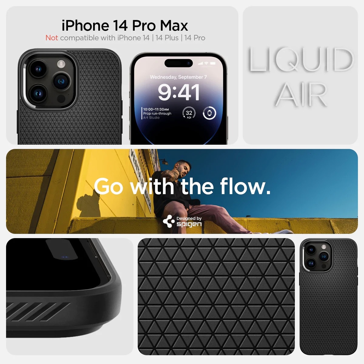 Funda Liquid Air iPhone 14 Pro Black
