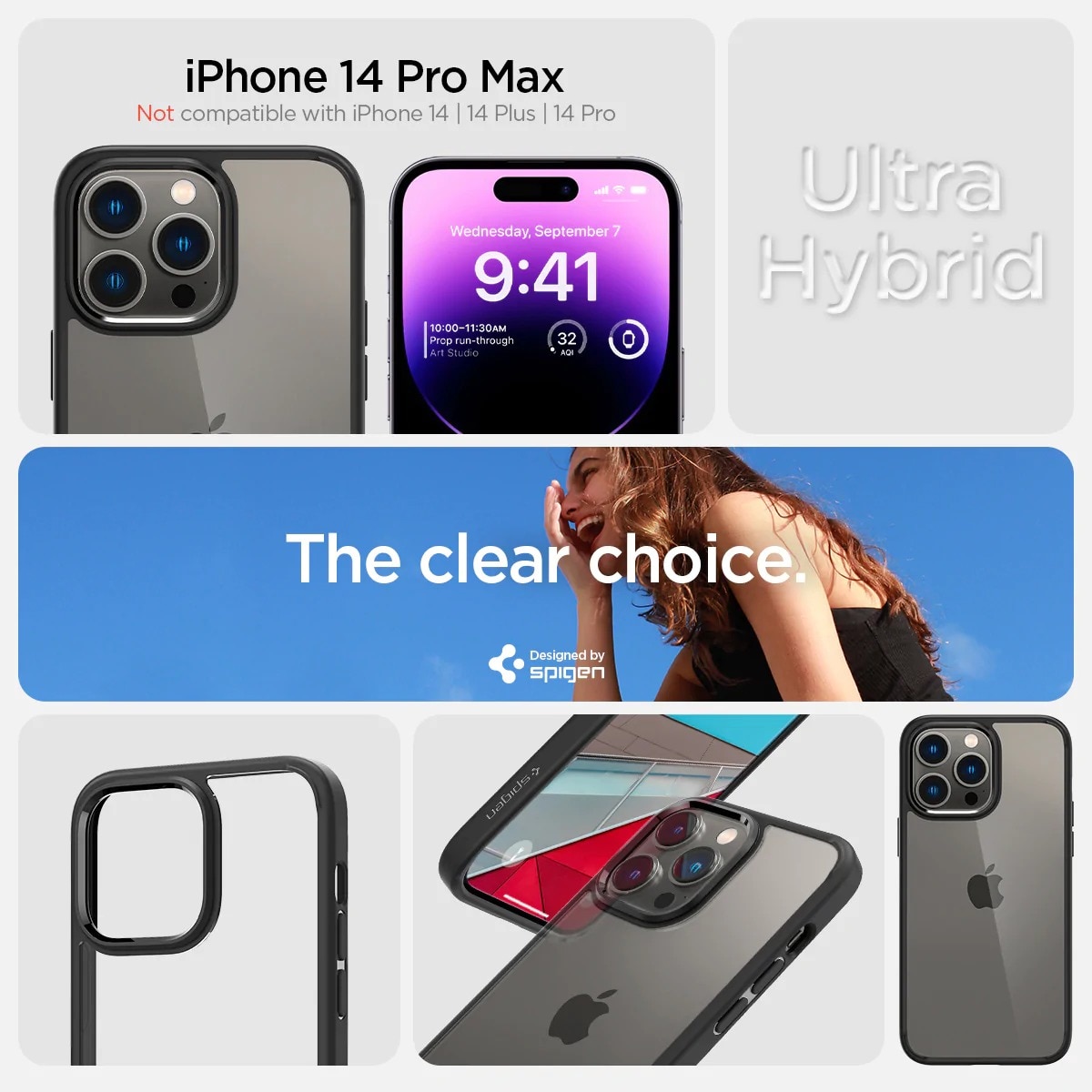 Funda Ultra Hybrid iPhone 14 Pro Max Matte Black