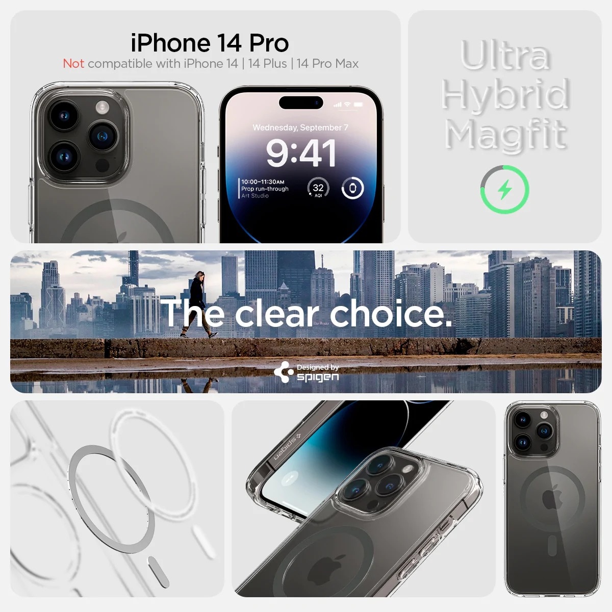 Funda Ultra Hybrid Mag iPhone 14 Pro Graphite