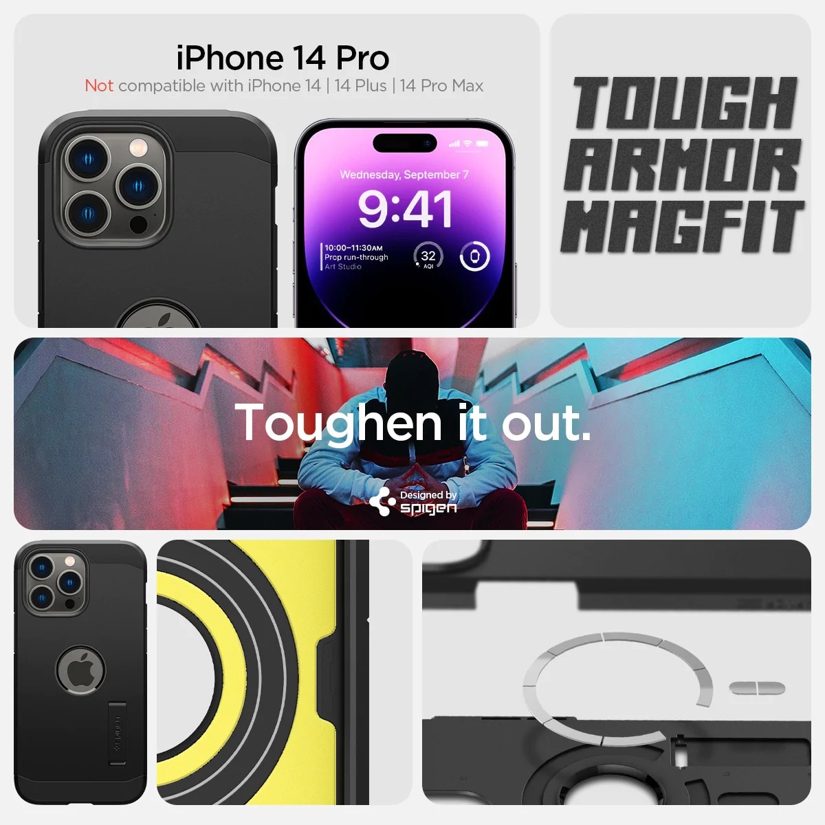 Funda Tough Armor Mag iPhone 14 Pro Black