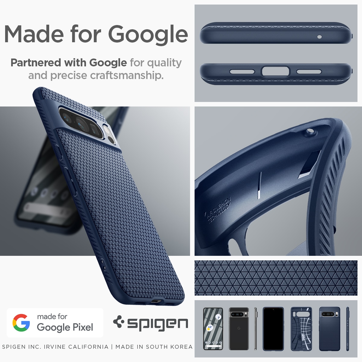 Funda Liquid Air Google Pixel 8 Pro Navy Blue