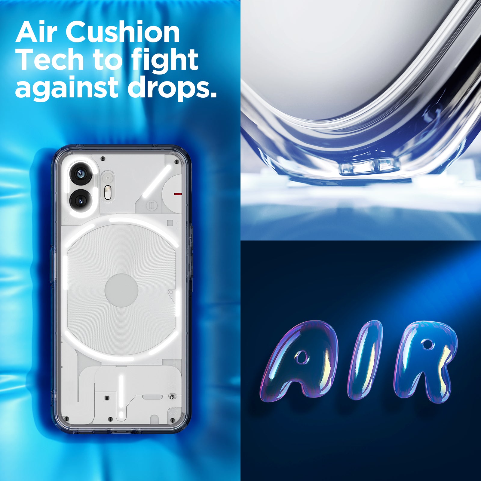 Spigen Funda ultra híbrida diseñada para Nothing Ear 2 (2023) Funda  transparente antiamarilleamiento - Blanco azabache