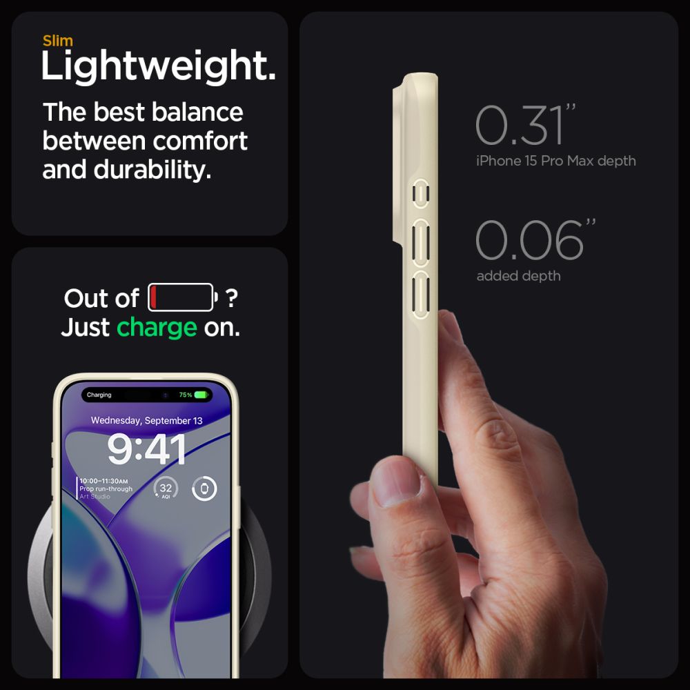 Funda Thin Fit iPhone 15 Pro Max Mute Beige
