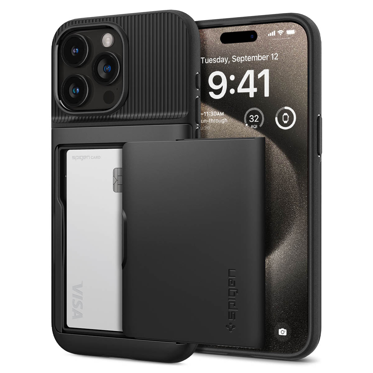 Spigen Funda Slim Armor CS iPhone 15 Pro Max Black - Comprar online