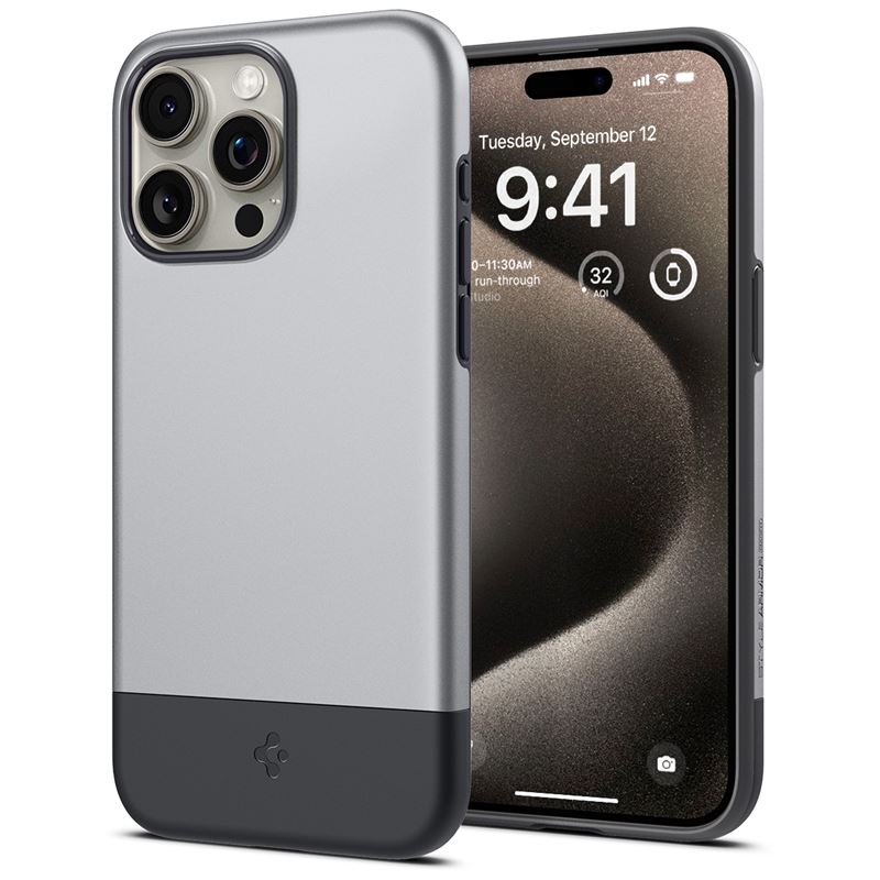 Funda Style Armor MagSafe iPhone 15 Pro Max Silver