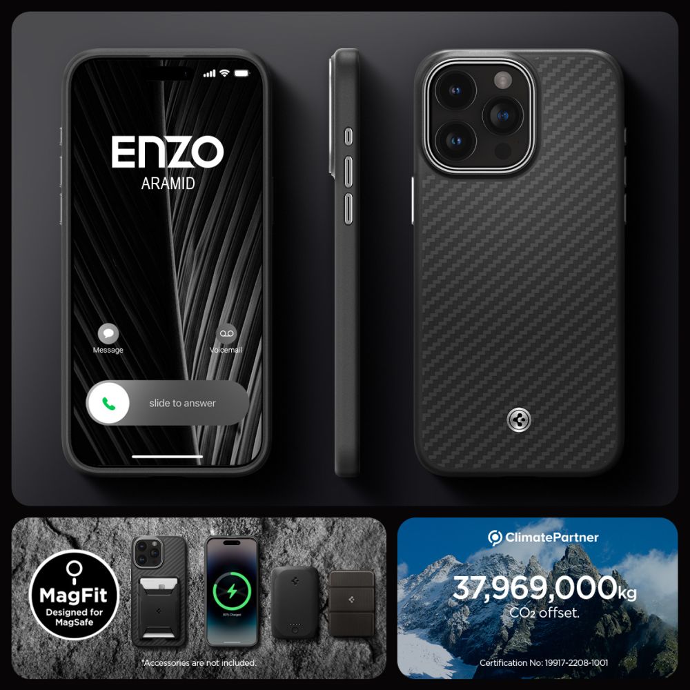 Funda Enzo Aramid MagSafe iPhone 15 Pro Black