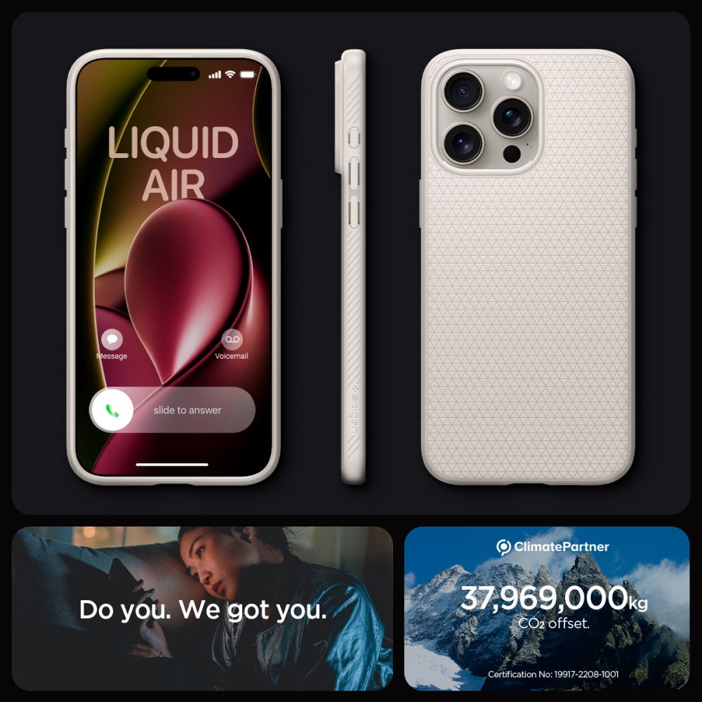 Funda Liquid Air iPhone 15 Pro Max Natural Titanium