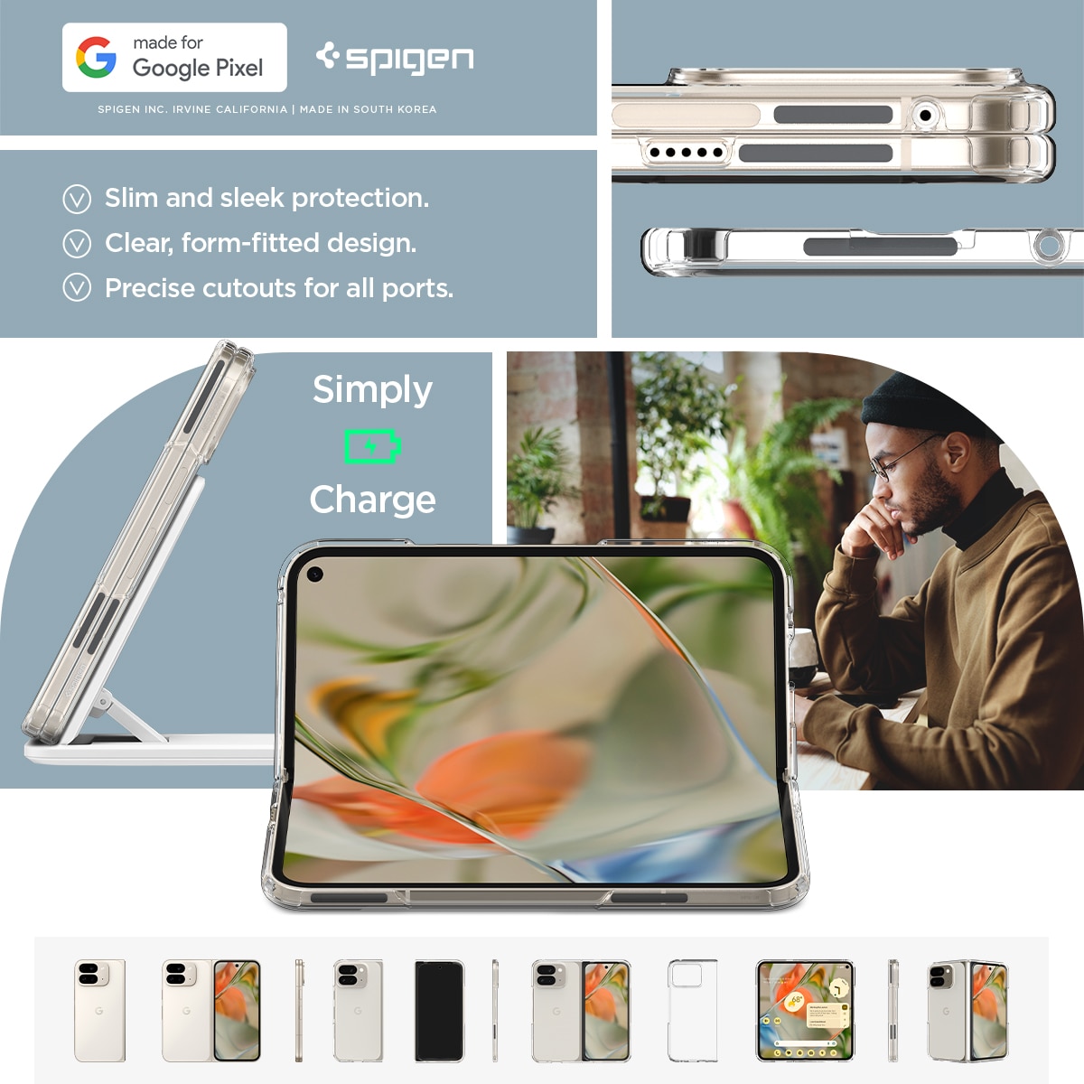 Funda Ultra Hybrid Google Pixel 9 Pro Fold Crystal Clear