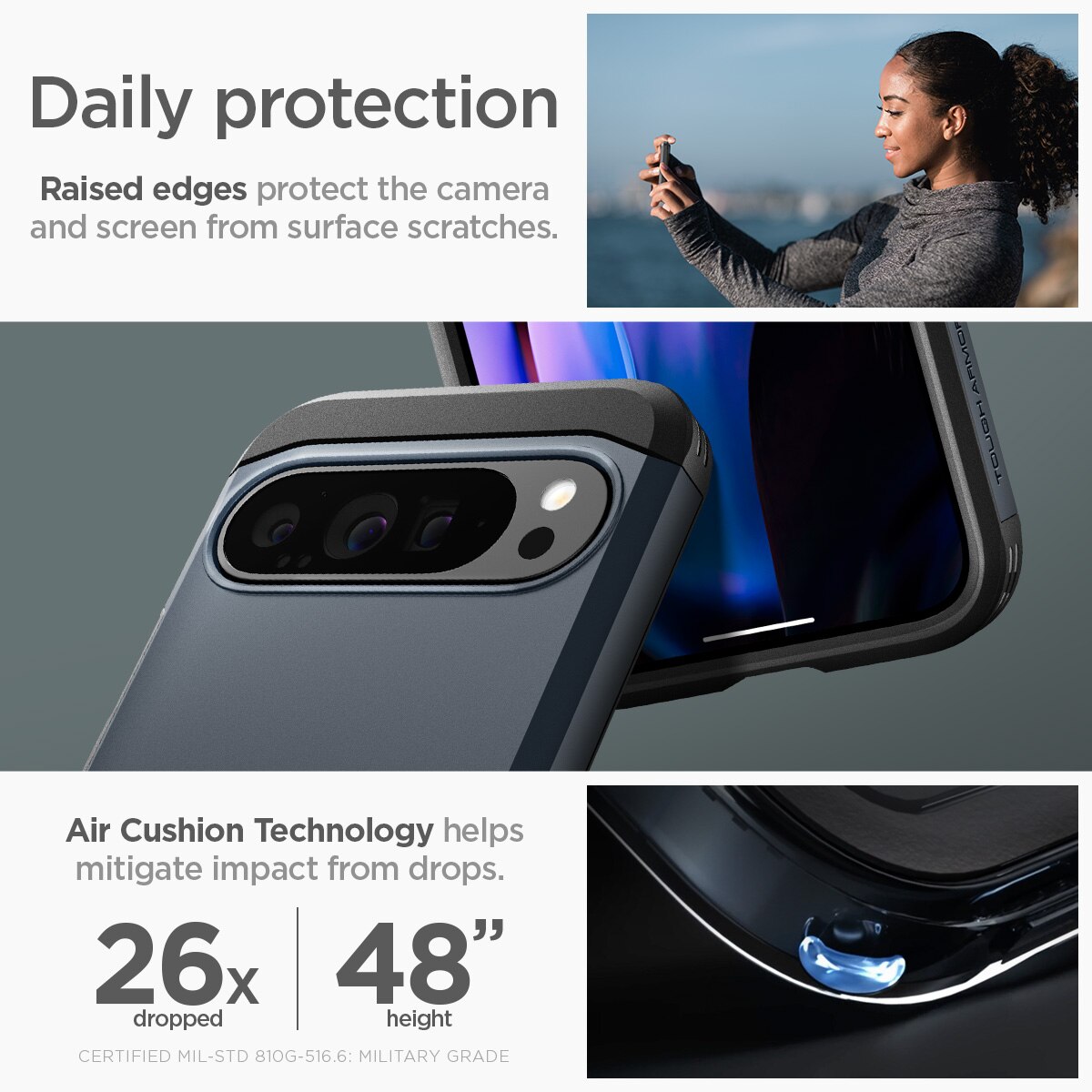Funda Tough Armor Google Pixel 9 Pro XL Metal Slate