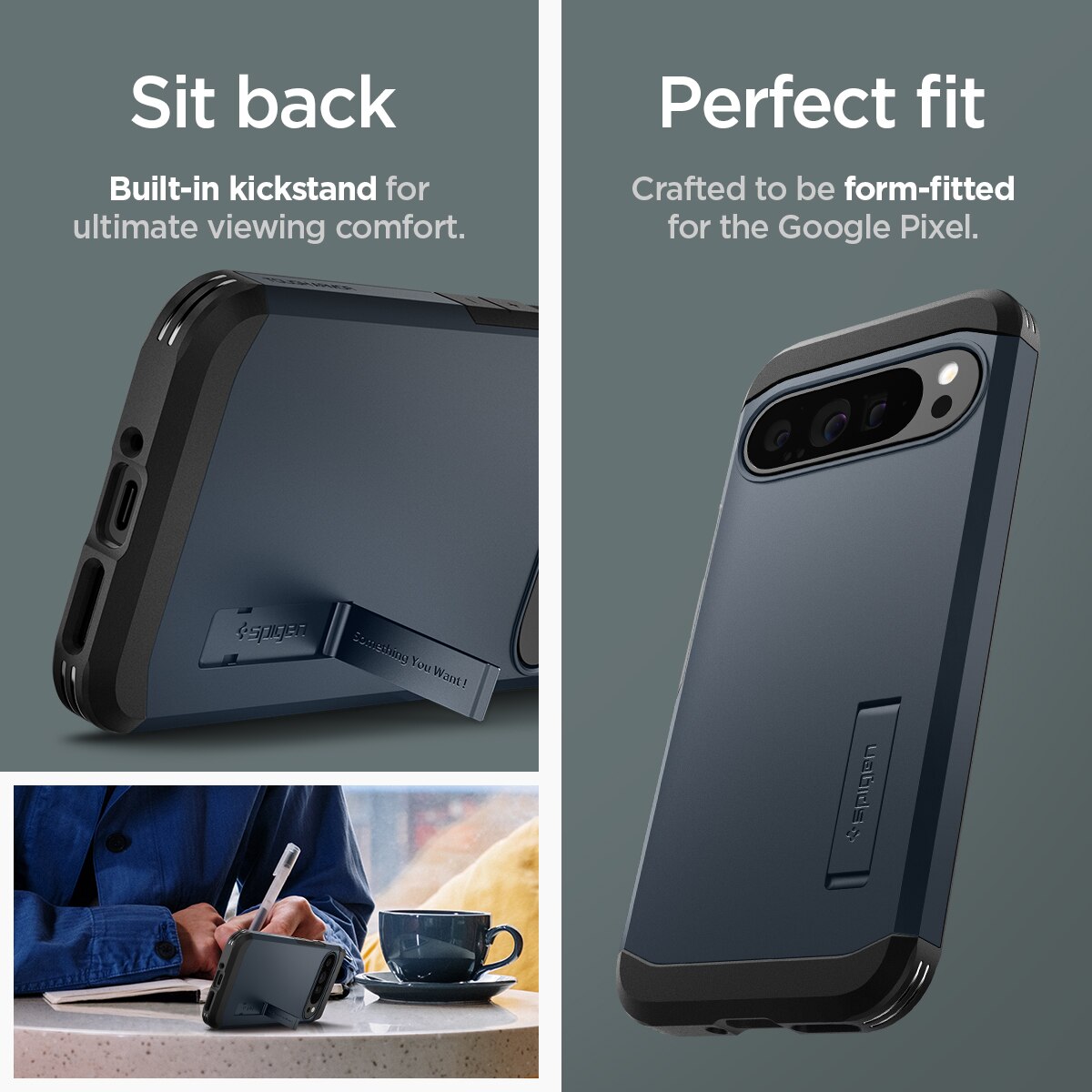 Funda Tough Armor Google Pixel 9 Pro XL Metal Slate