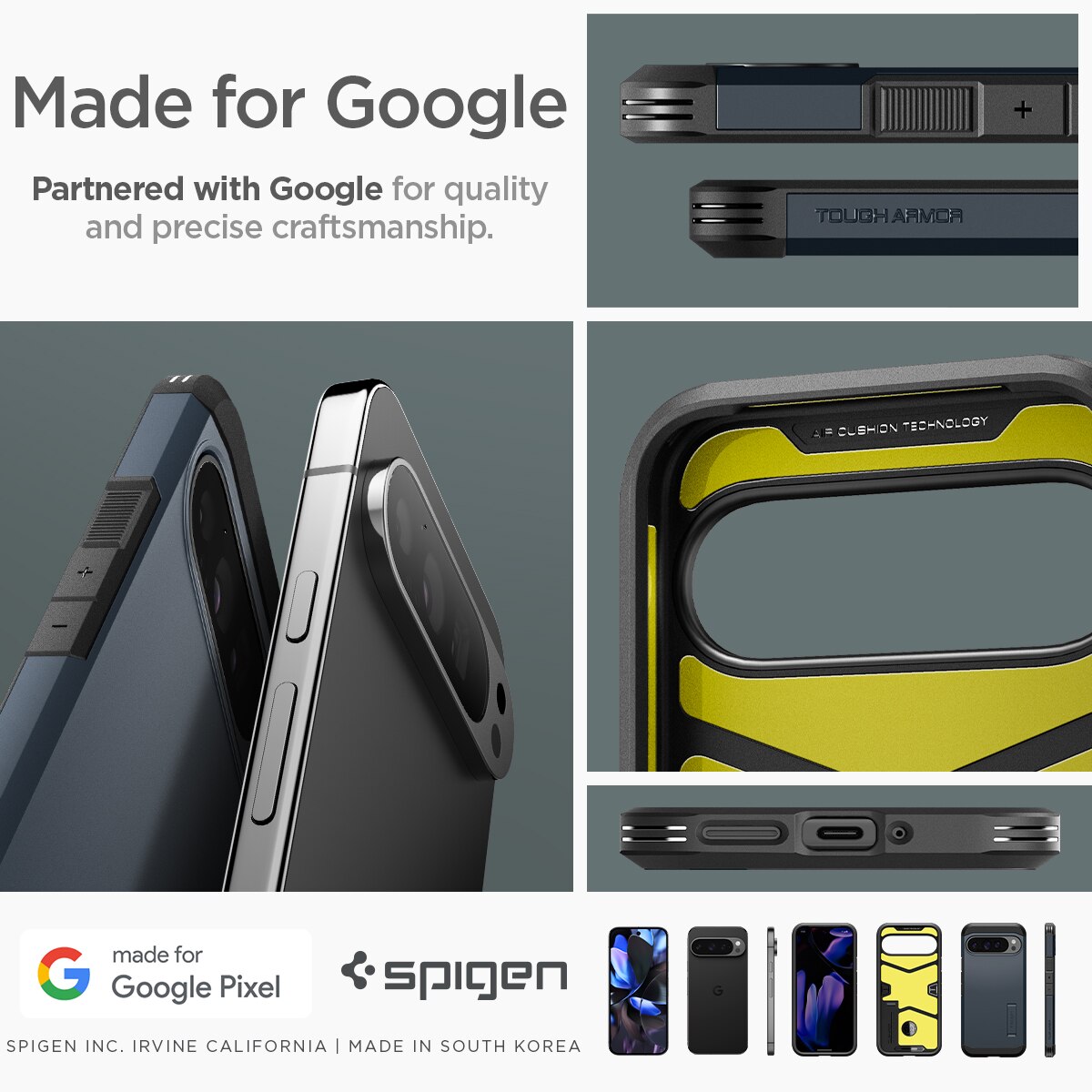 Funda Tough Armor Google Pixel 9 Pro XL Metal Slate