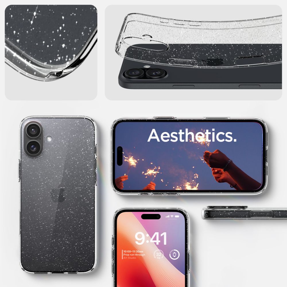 Funda Liquid Crystal iPhone 16 Plus Glitter Crystal