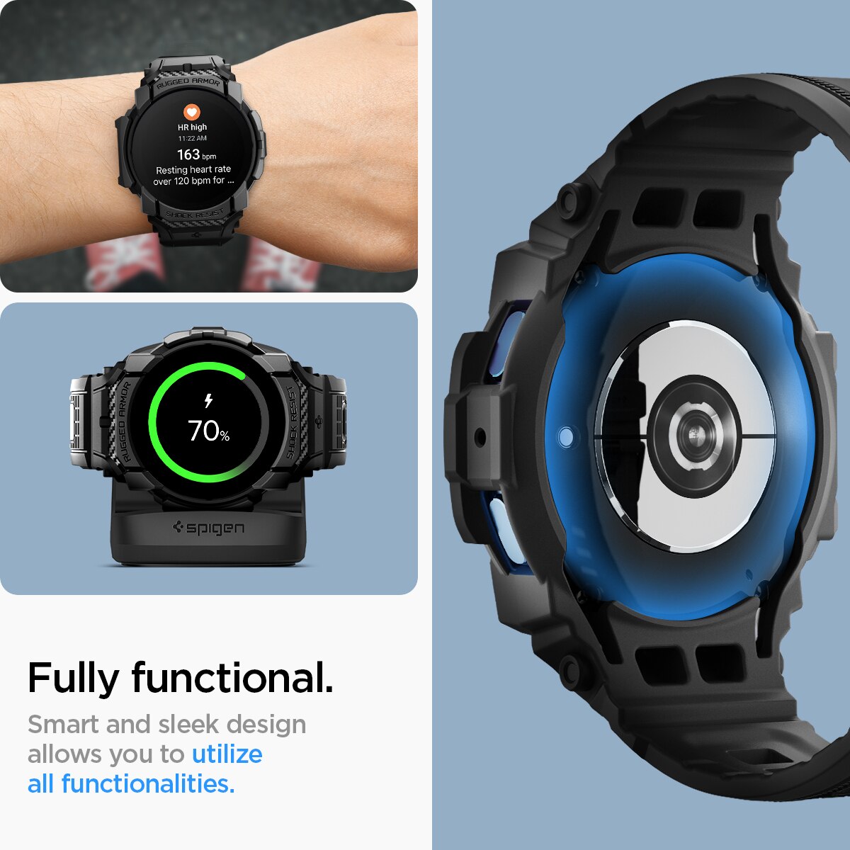 Rugged Armor Pro Samsung Galaxy Watch 7 44mm Black