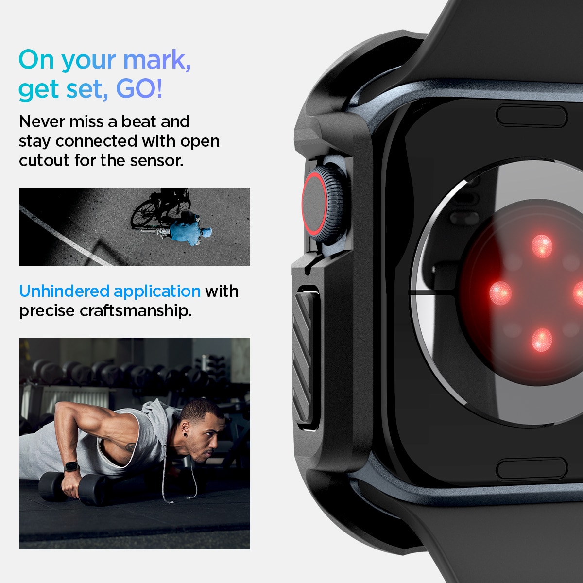 Funda Tough Armor Apple Watch Series 10 46mm Black