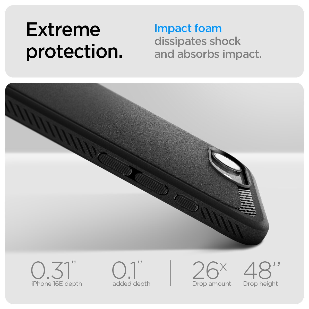 Funda Rugged Armor MagSafe iPhone 16e Black