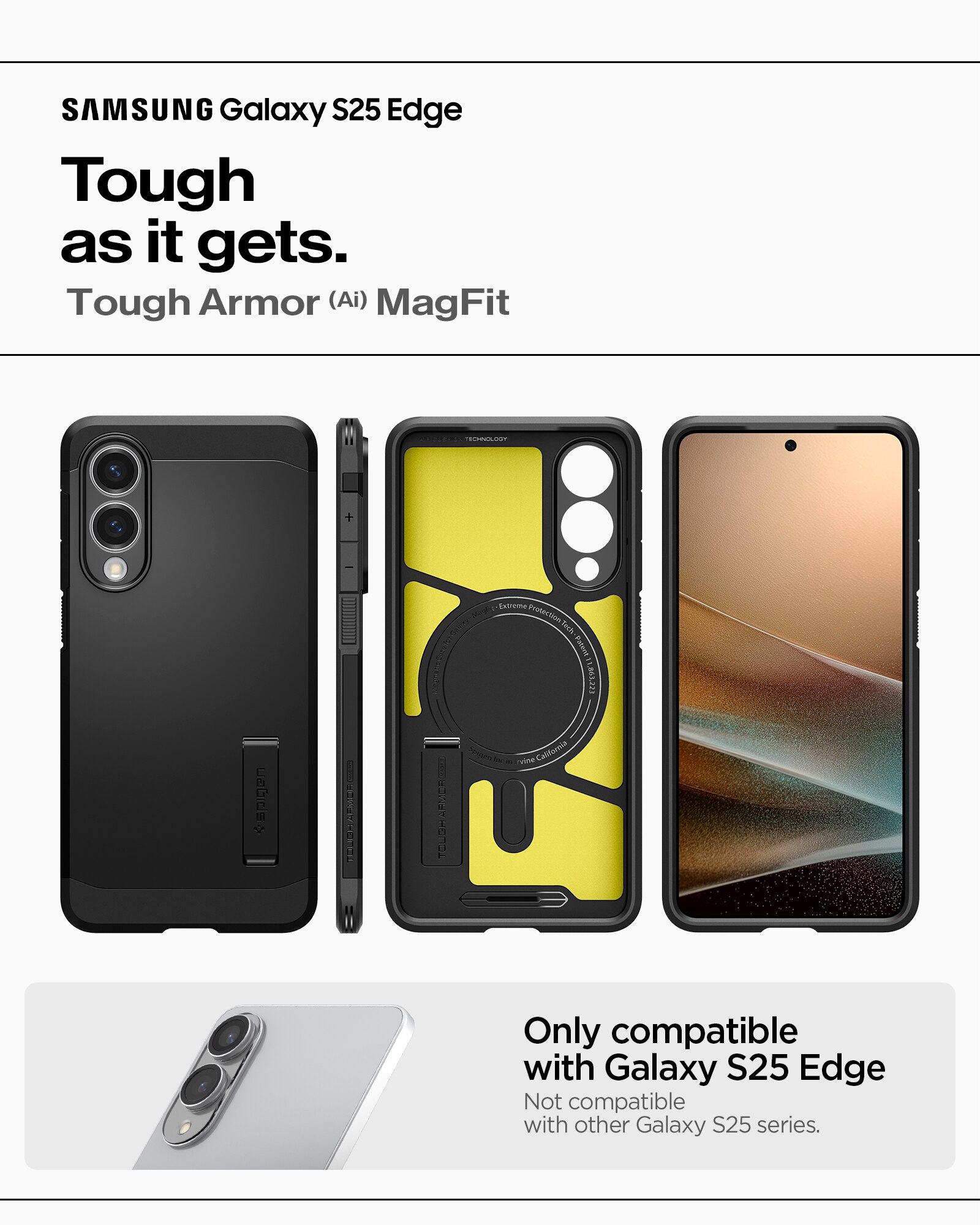 Funda Tough Armor MagSafe Samsung Galaxy S25 Edge Black