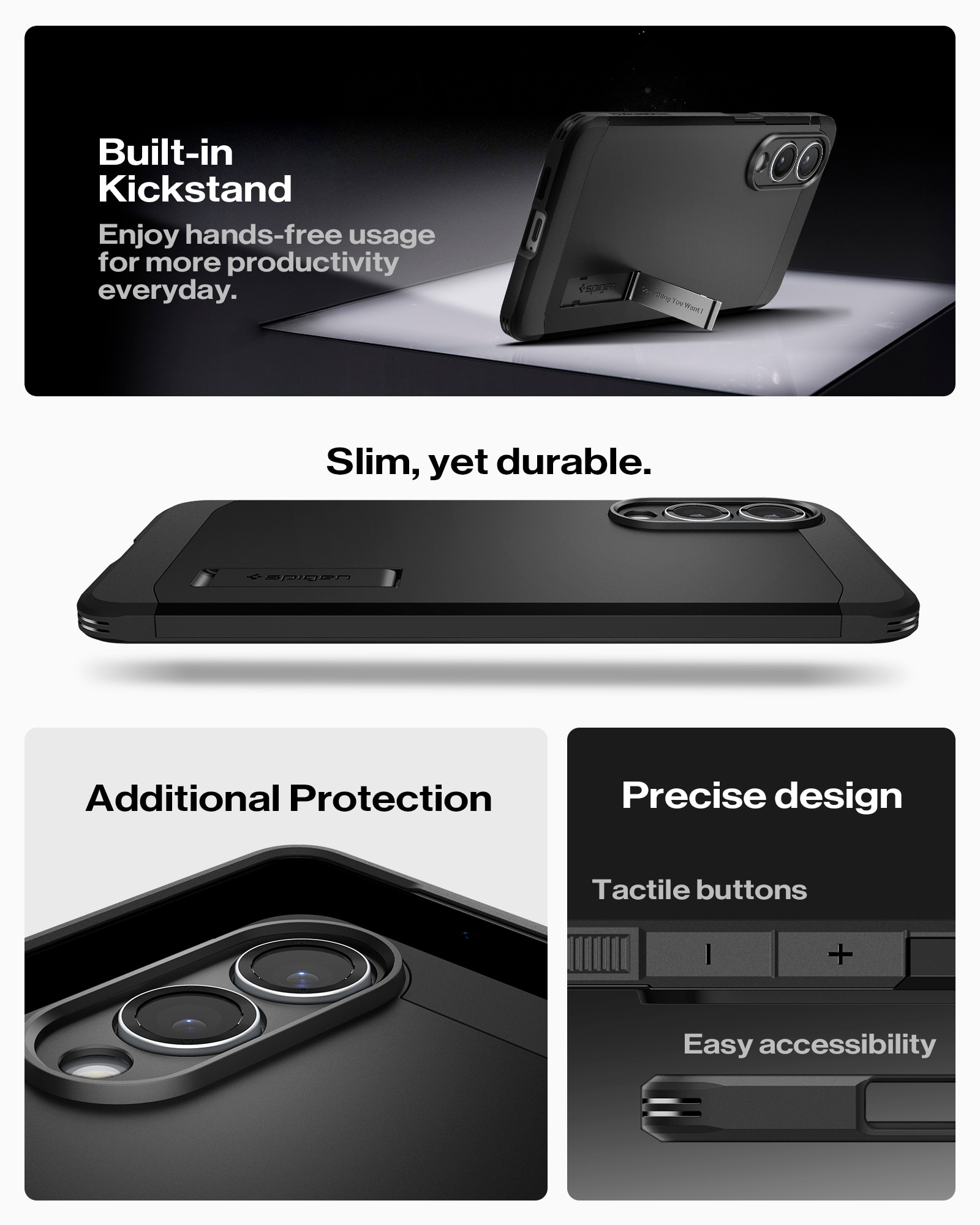 Funda Tough Armor MagSafe Samsung Galaxy S25 Edge Black