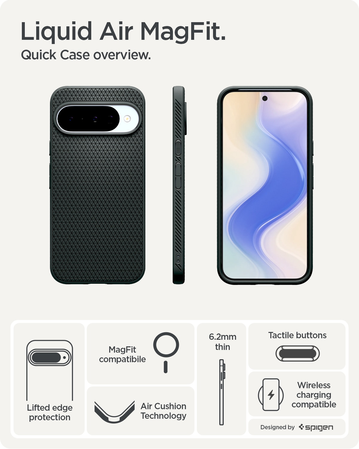 Funda Liquid Air MagSafe Google Pixel 10 Pro Abyss Green