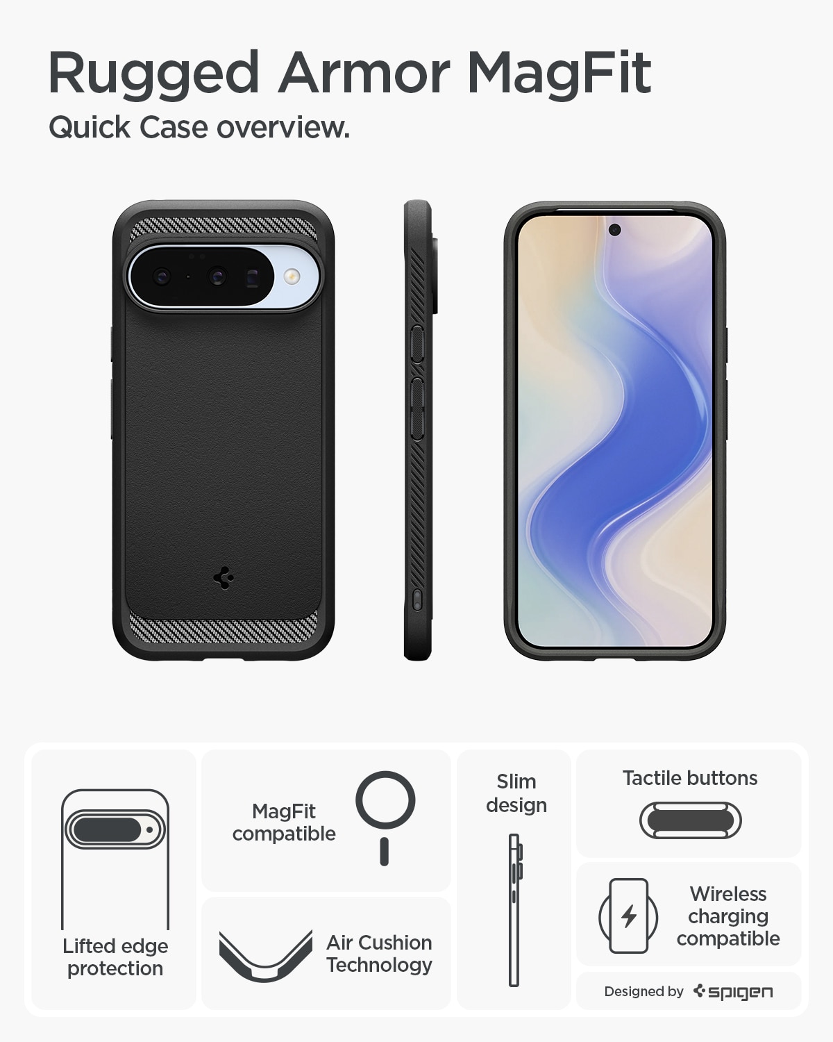 Funda Rugged Armor MagSafe Google Pixel 10 Black
