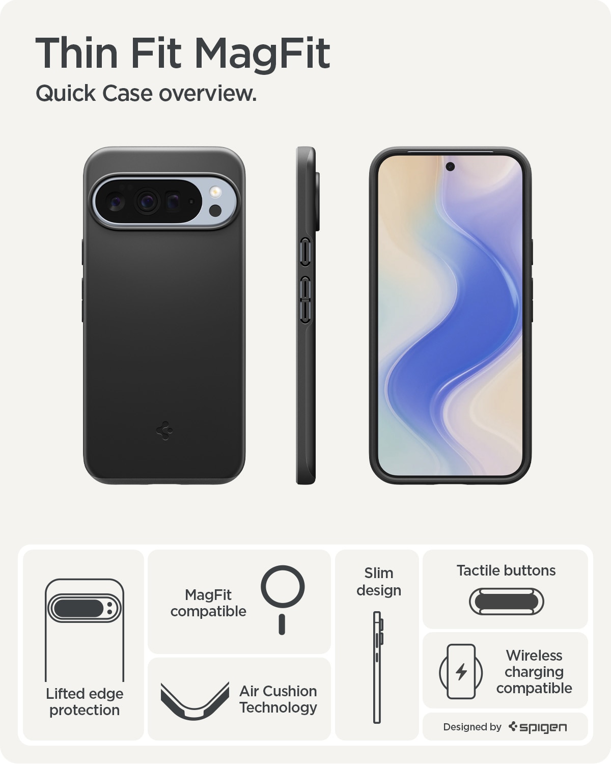 Funda Thin Fit MagSafe Google Pixel 10 Pro XL Black