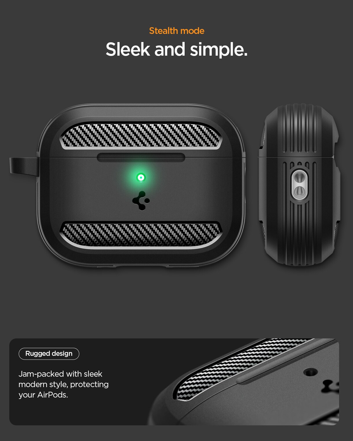 Case Rugged Armor Apple AirPods Pro 3 Black