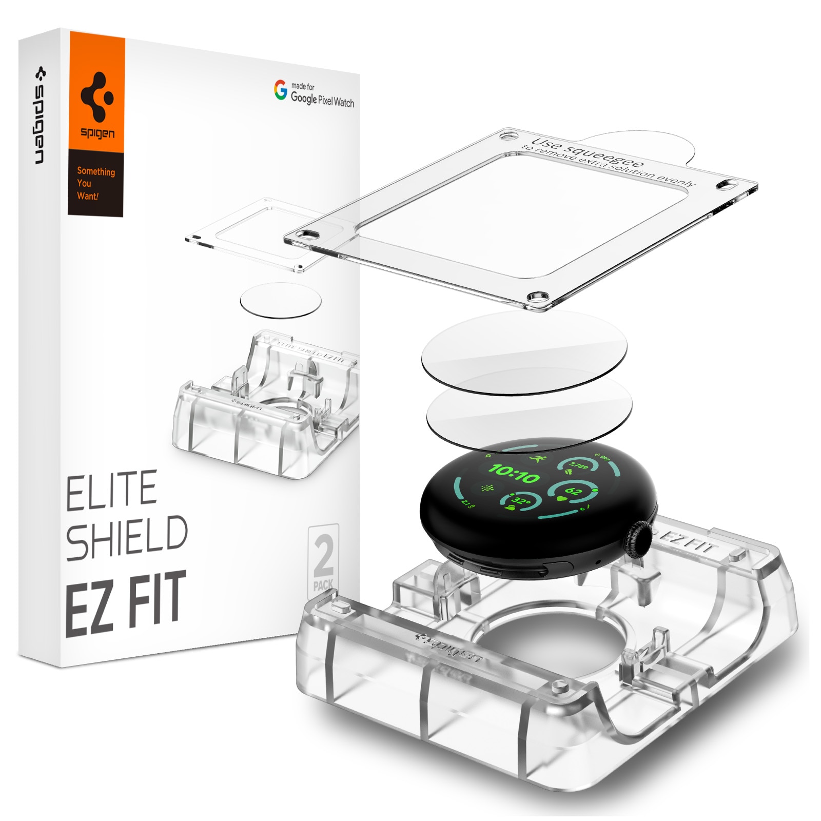 Protector de pantalla EliteShield EZ Fit (2 piezas) Google Pixel Watch 4 45mm