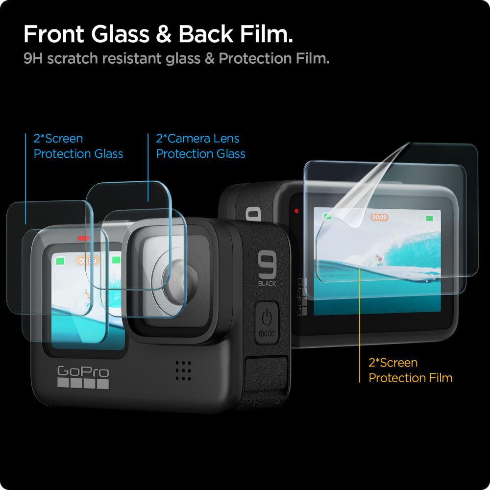 Screen Protector GLAS.tR SLIM + Film GoPro Hero11 (2 piezas)