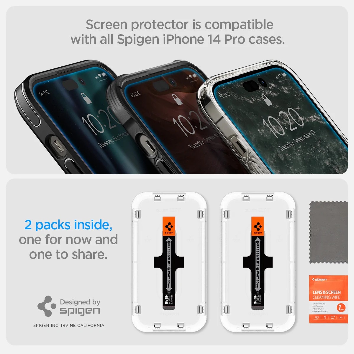 Screen Protector GLAS EZ Fit (2 piezas) iPhone 14 Pro