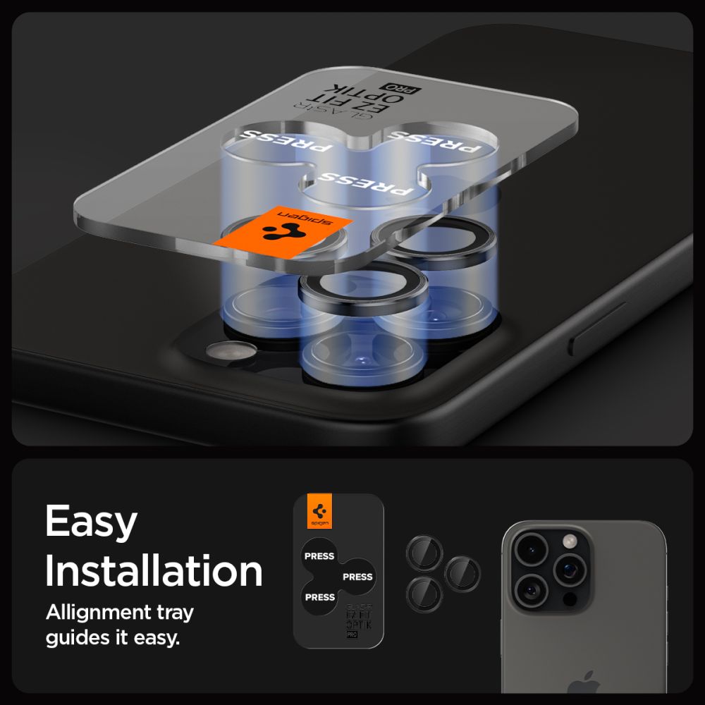 EZ Fit Optik Lens Protector iPhone 16 Pro Max (2 piezas) Black