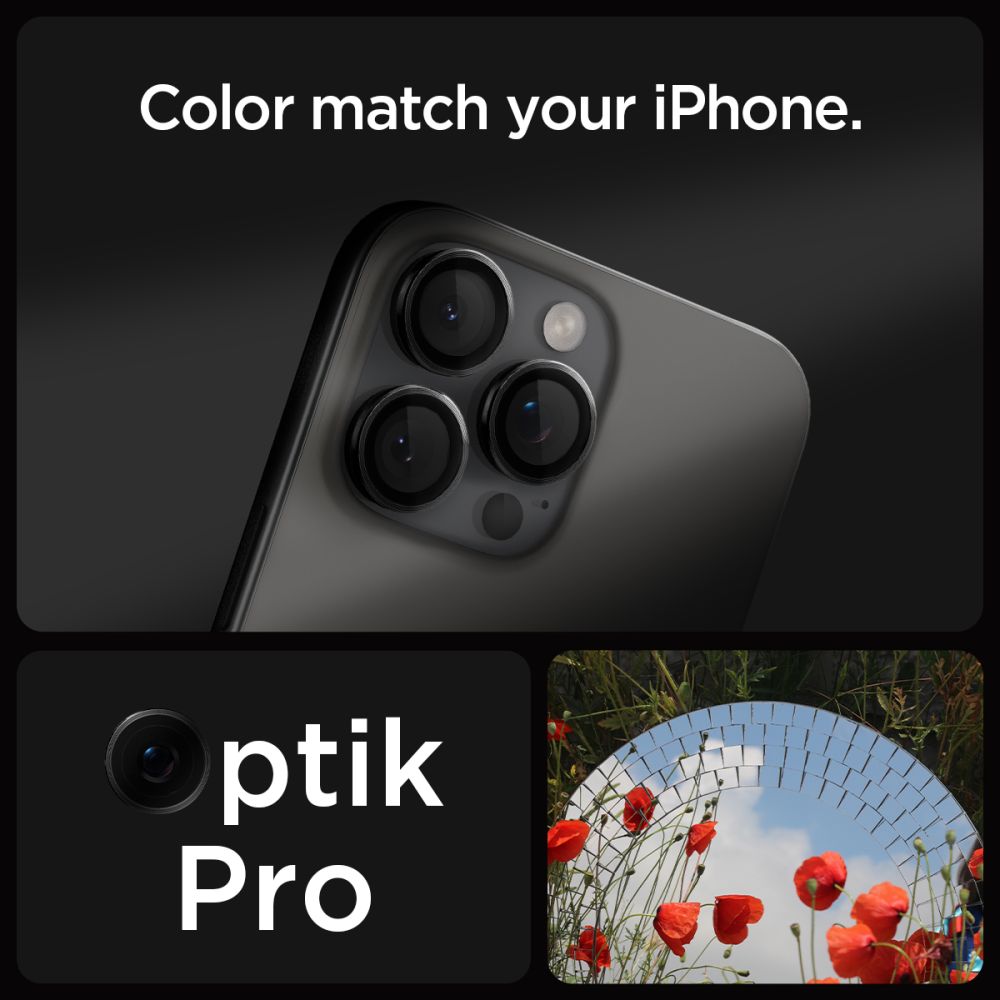 EZ Fit Optik Lens Protector iPhone 16 Pro Max (2 piezas) Black