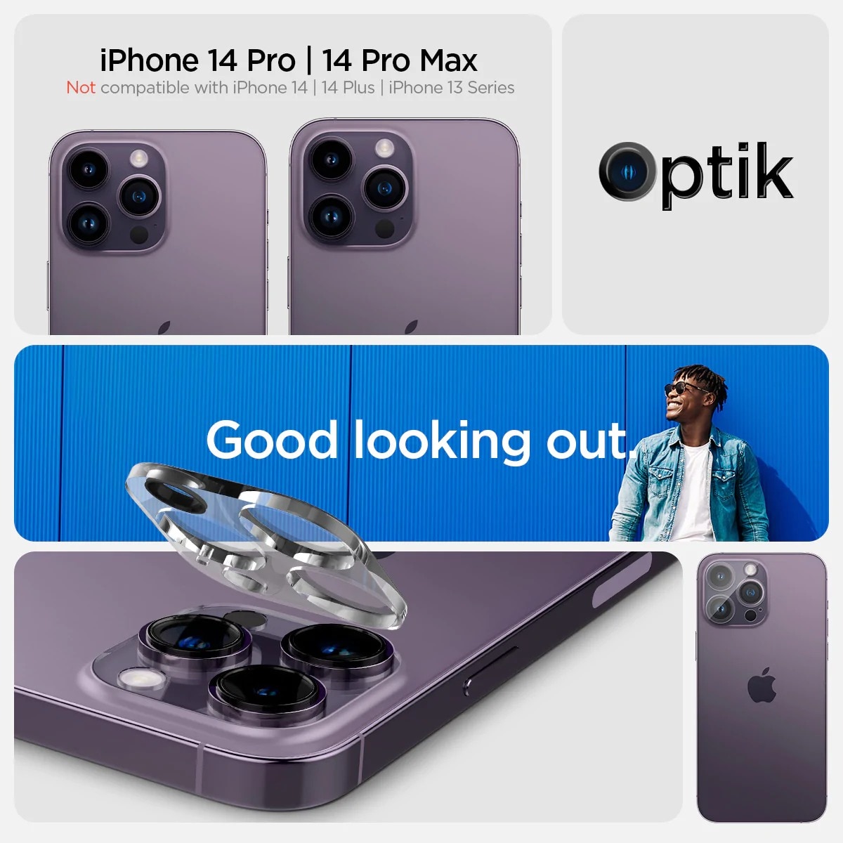 Optik Lens Protector (2 piezas) iPhone 14 Pro Max Crystal Clear