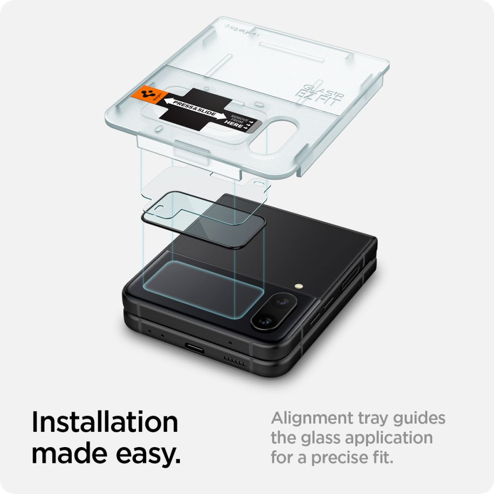 Glas.tR EZ Fit Screen Protector + Hinge Film Samsung Galaxy Z Flip 4 Negro