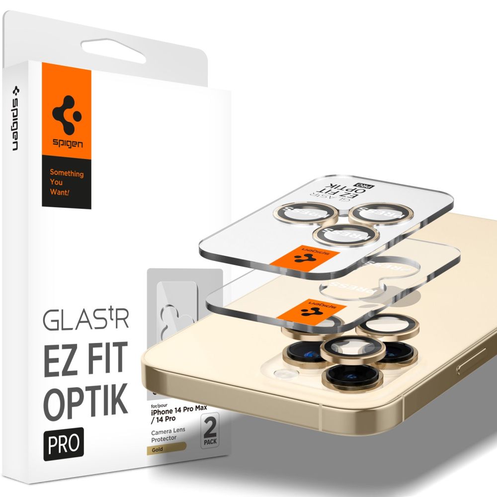 EZ Fit Optik Pro Lens Protector iPhone 14 Pro (2 piezas) Gold