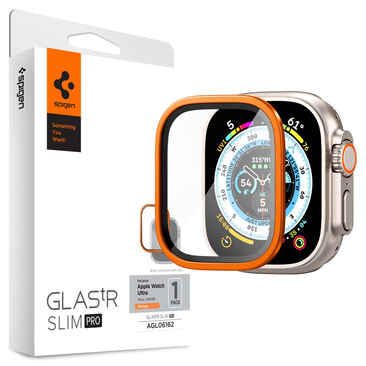 Screen Protector Glas.tR Slim Pro Apple Watch Ultra 49 mm naranja