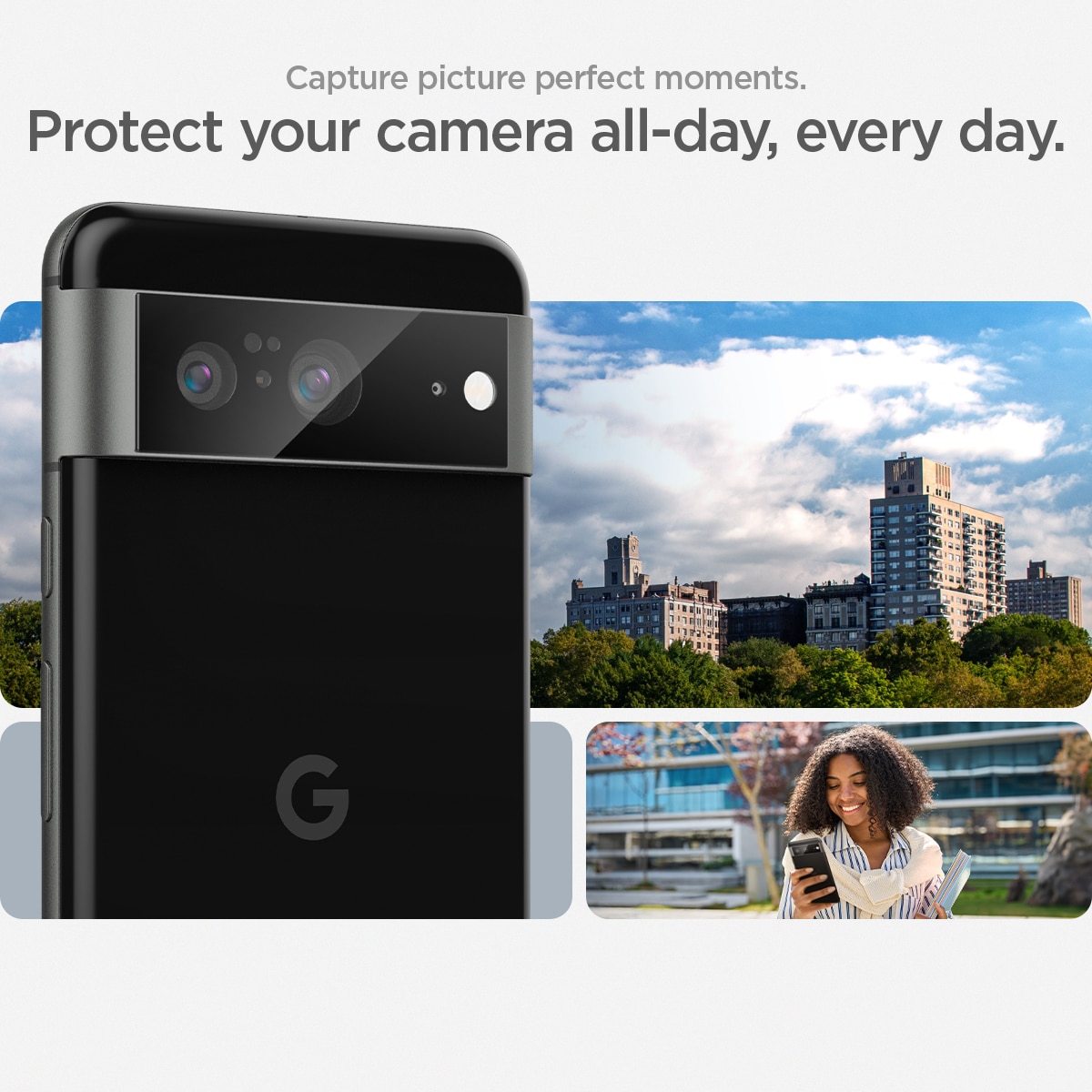 EZ Fit Optik Lens Protector Google Pixel 8 (2 piezas) Black