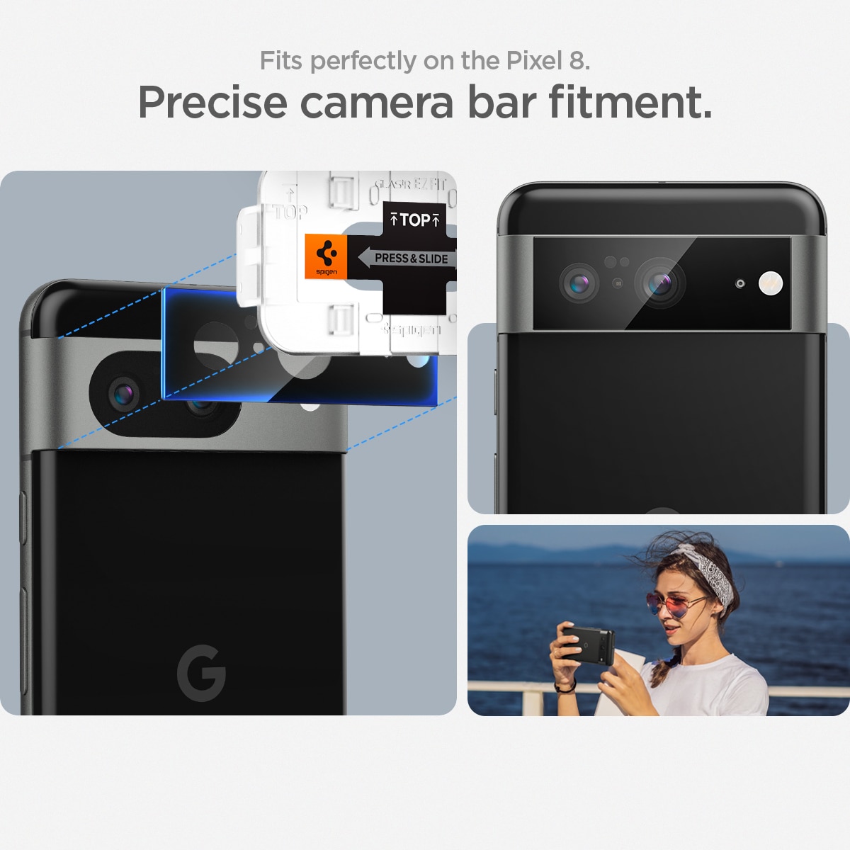 EZ Fit Optik Lens Protector Google Pixel 8 (2 piezas) Black