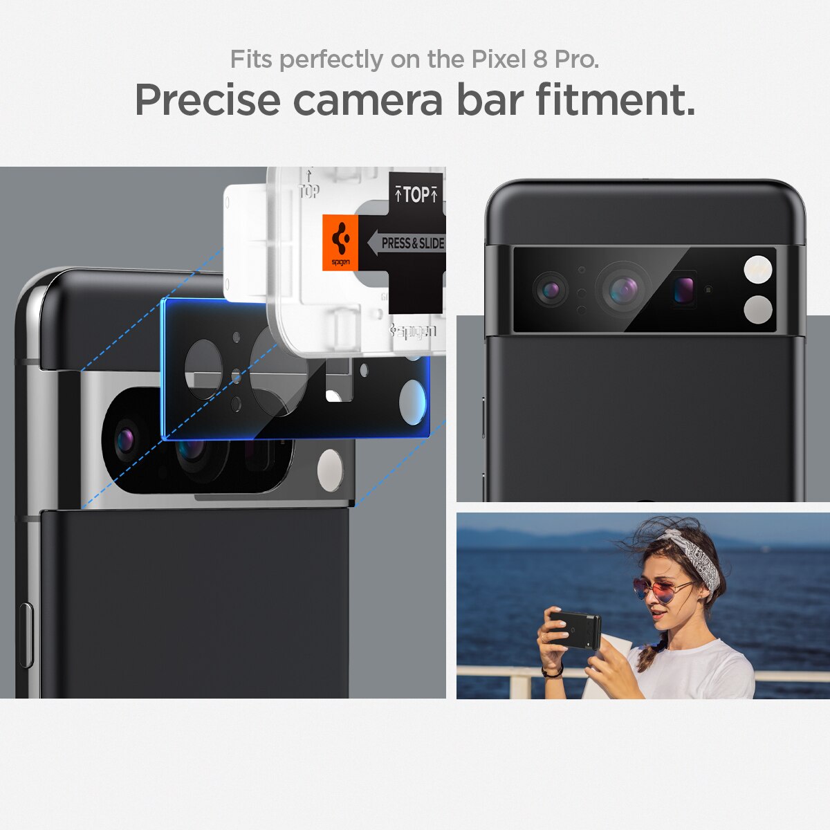 EZ Fit Optik Lens Protector Google Pixel 8 Pro (2 piezas) Black