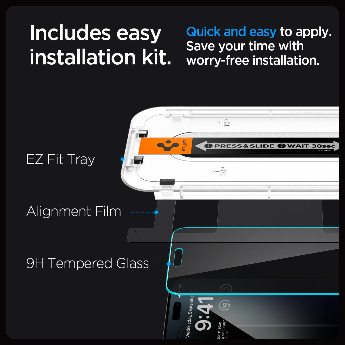 Screen Protector Privacy GLAS EZ Fit (2 piezas) iPhone 15 Pro Max