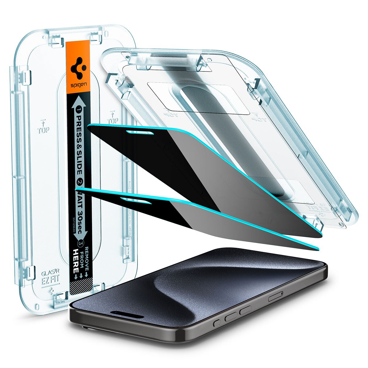 Screen Protector Privacy GLAS EZ Fit (2 piezas) iPhone 15 Pro