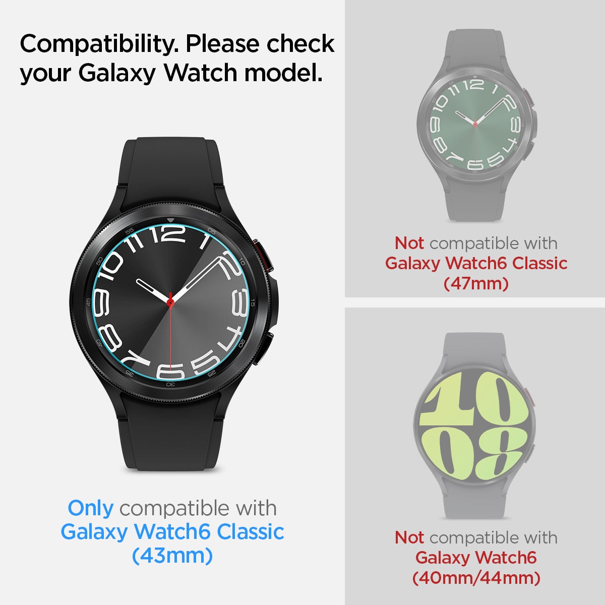 Protector de pantalla EZ Fit GLAS.tR (2 piezas) Samsung Galaxy Watch 6 Classic 43mm