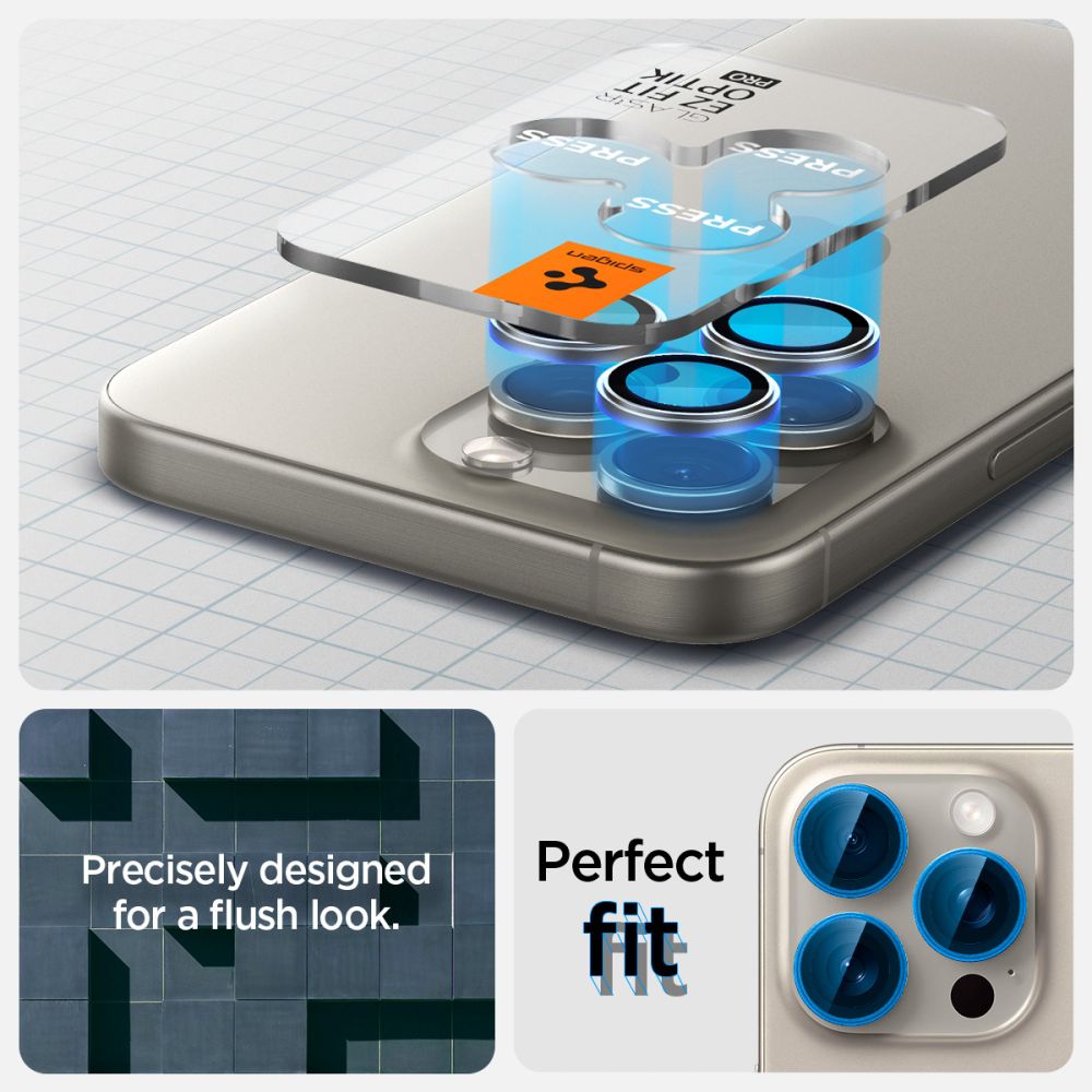 EZ Fit Optik Pro Lens Protector iPhone 14 Pro (2 piezas) Natural Titanium