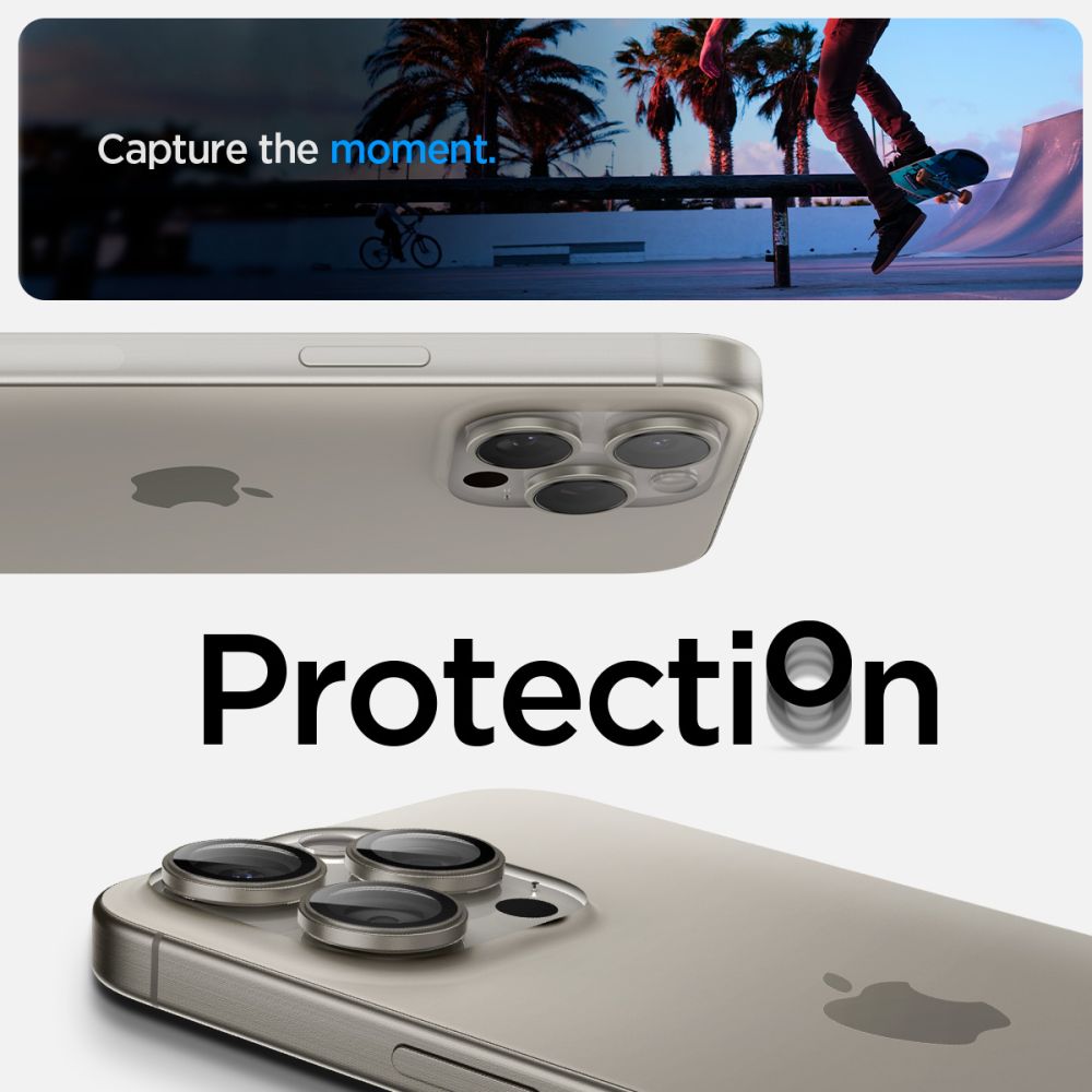 EZ Fit Optik Pro Lens Protector iPhone 15 Pro (2 piezas) Natural Titanium