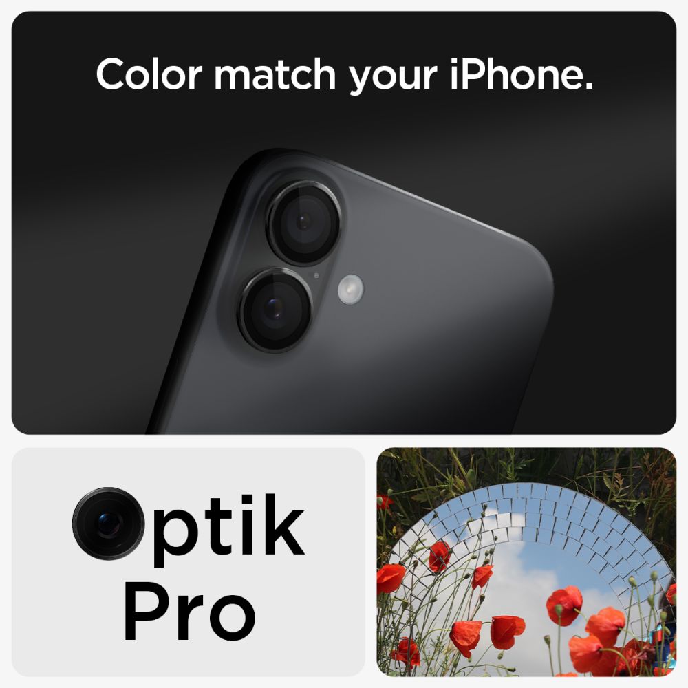 EZ Fit Optik Lens Protector iPhone 16 Plus (2 piezas) Black
