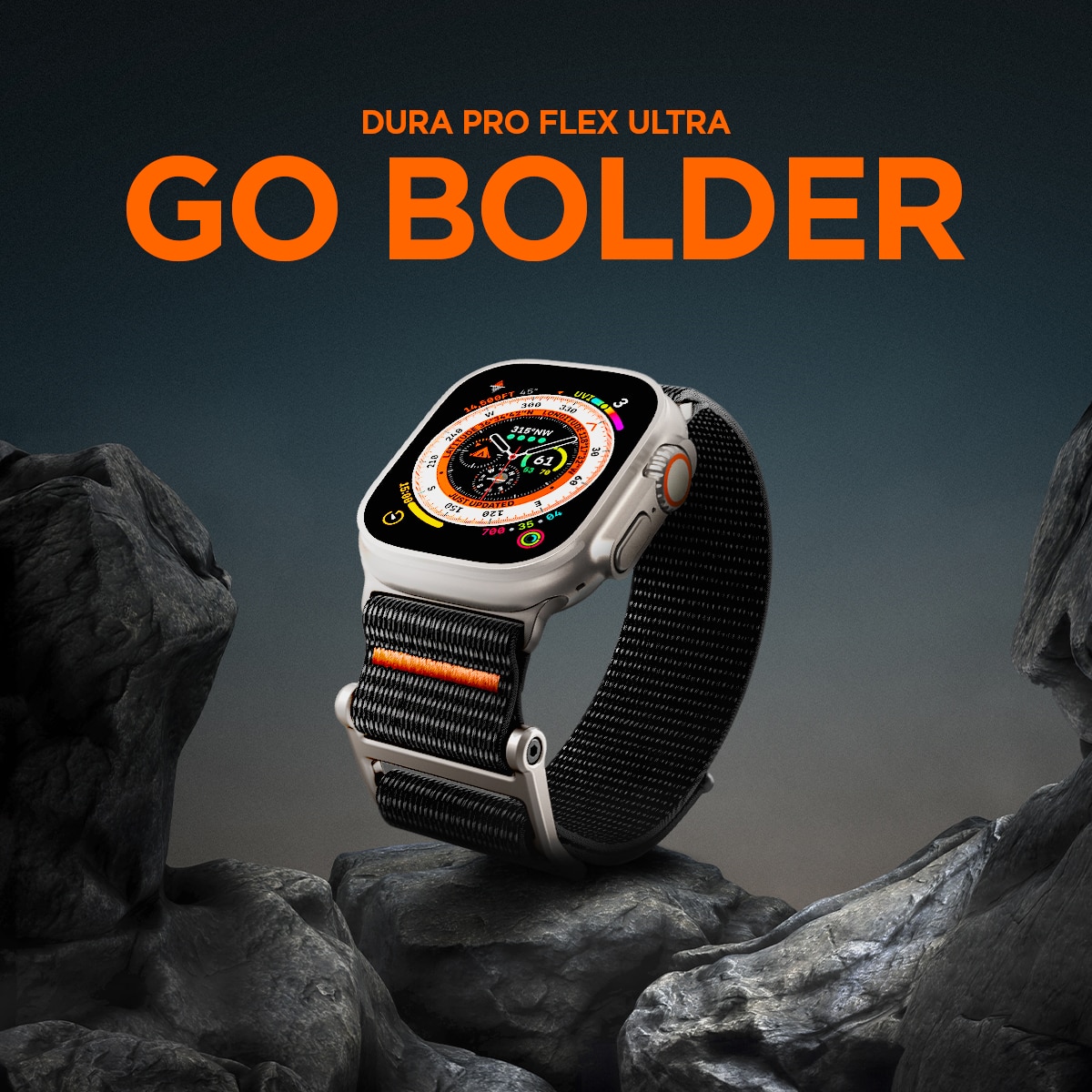 DuraPro Flex Ultra Black Apple Watch 45mm Series 8 Black
