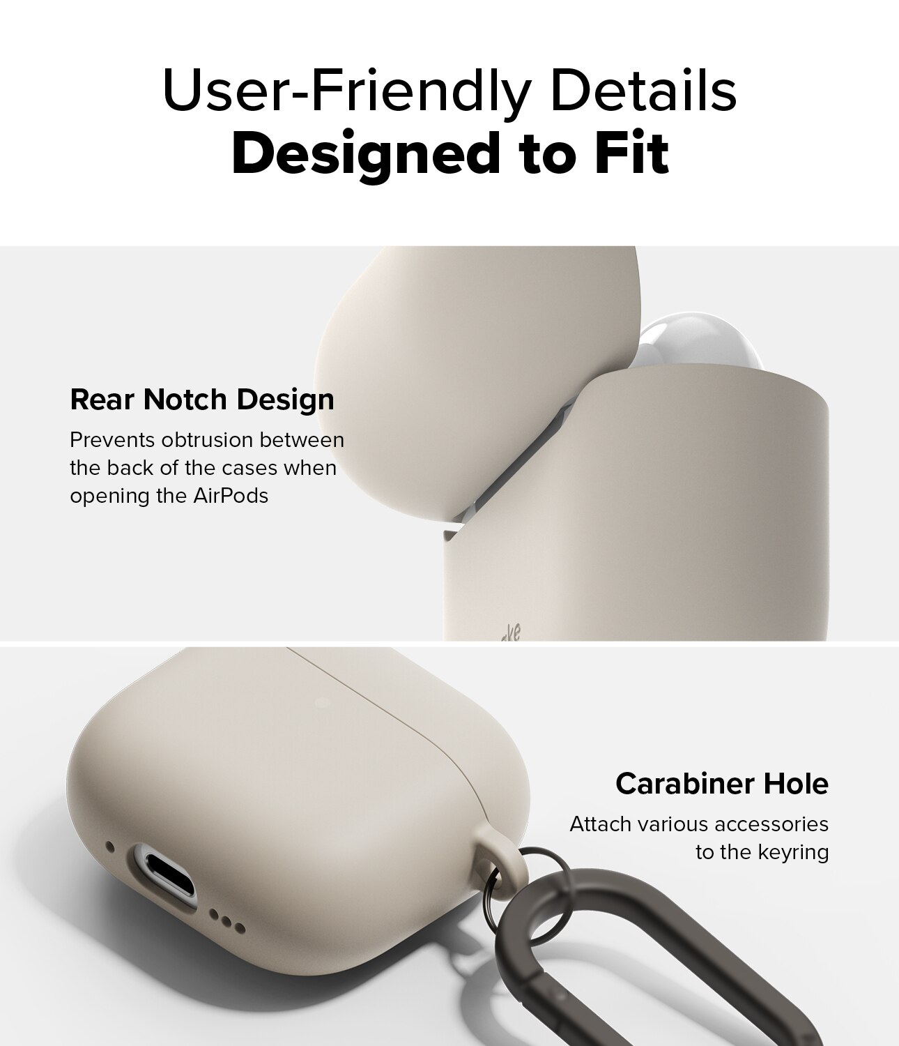 Silicone Funda Apple AirPods 4 Stone