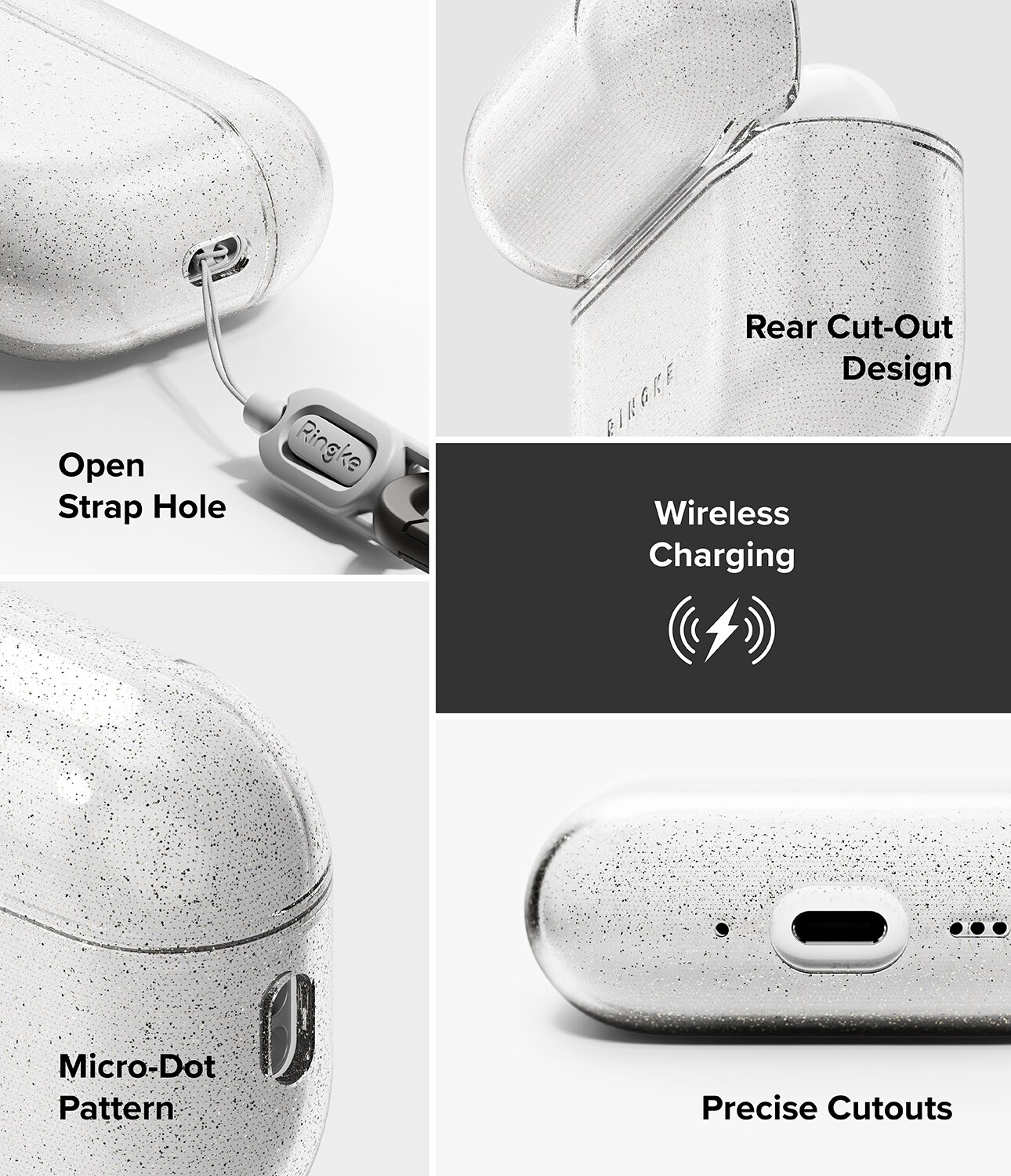 Funda Air Apple AirPods Pro 3 Glitter Clear