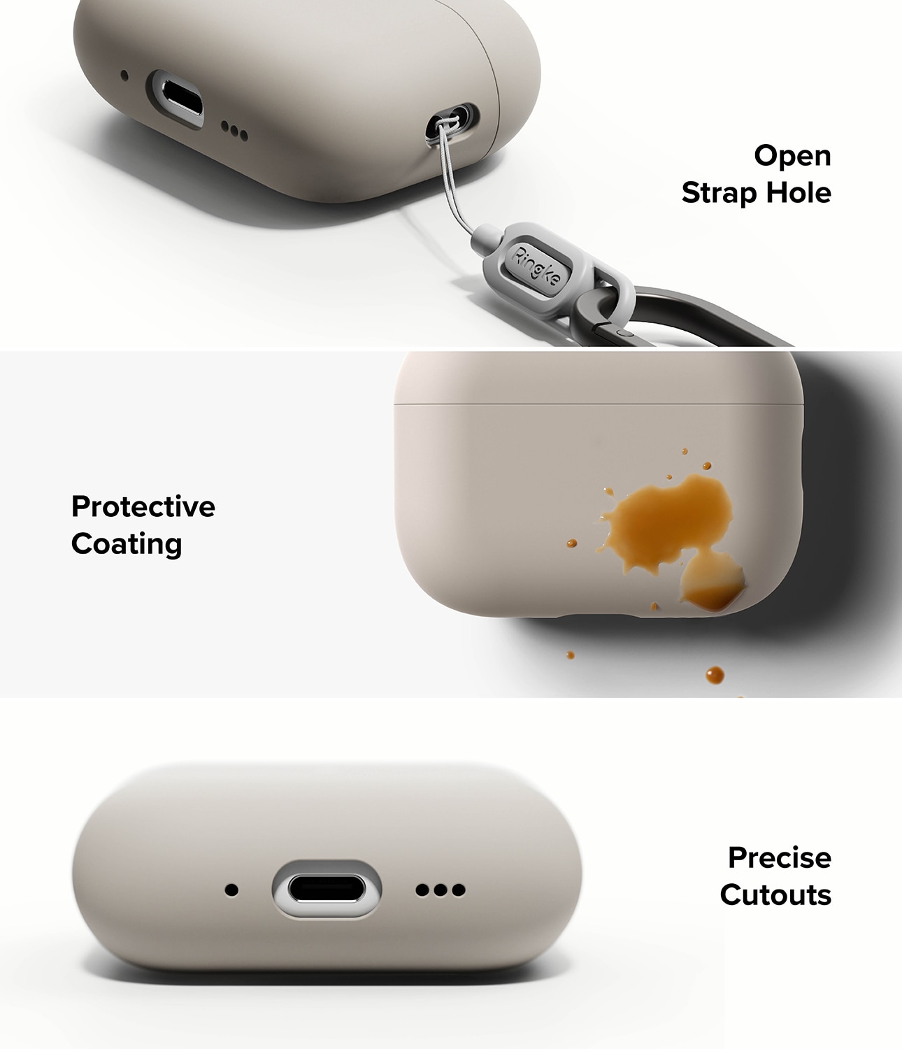 Silicone Funda Apple AirPods Pro 3 Stone