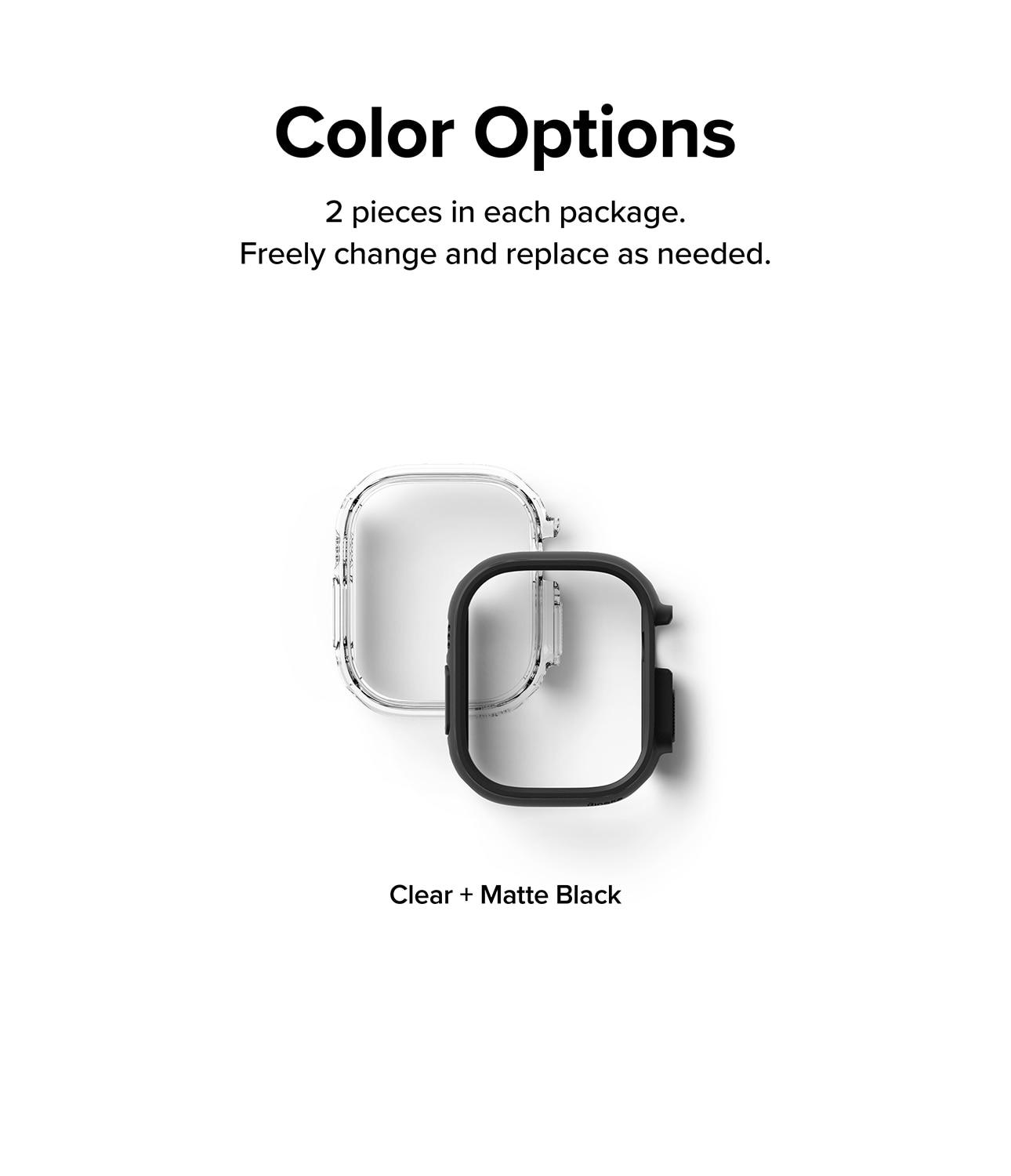 Funda Slim (2 piezas) Apple Watch Ultra 49mm Matte Black & Clear